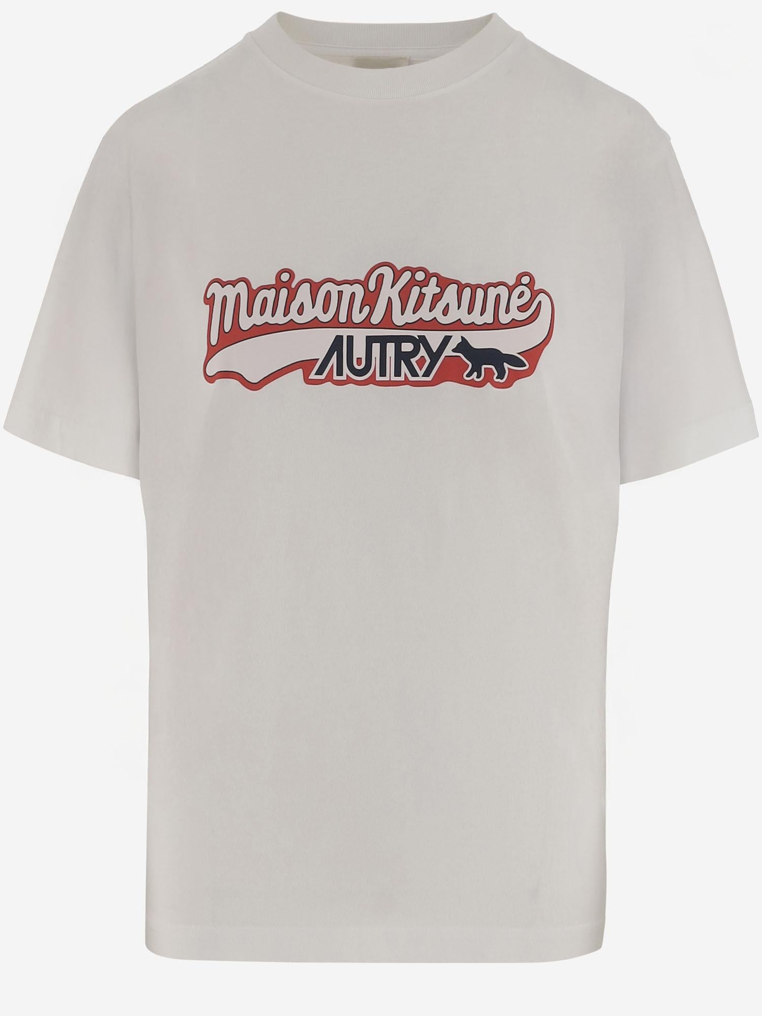 T-SHIRT IN COTONE AUTRY X MAISON KITSUNE TSPXMK2W WHITE AUTRY 