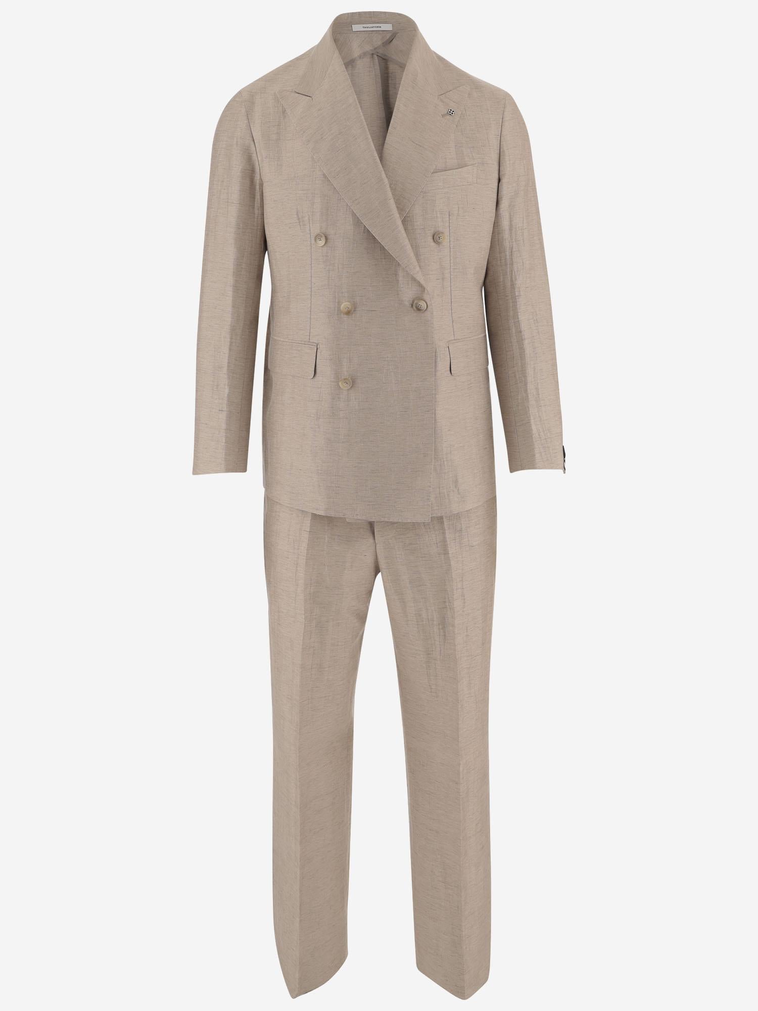 COMPLETO DOPPIOPETTO IN MISTO LINO E COTONE 2SNY10BNT A40008T1305 TAGLIATORE 