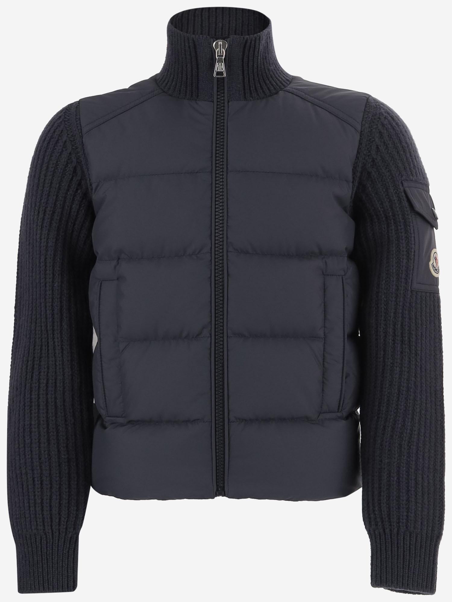 GIUBBOTTO IBRIDO CON MANICHE IN MAGLIA 9B00009M1241 779 MONCLER ENFANTS 