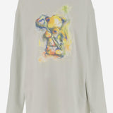 MAGLIA A MANICHE LUNGHE IN COTONE CON STAMPA ORSETTO WDTT324754U GR WE11 DONE 