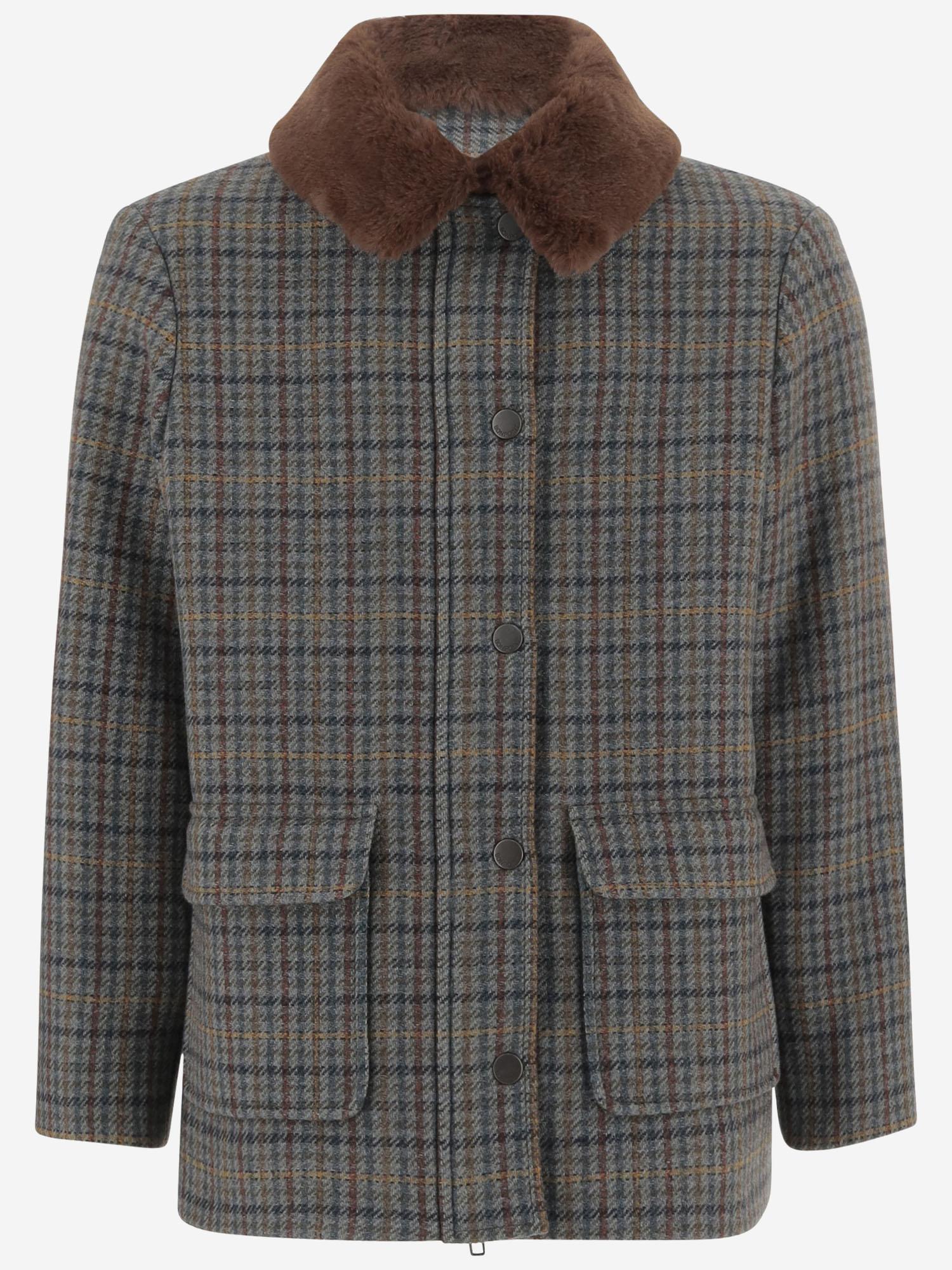 CAPPOTTO IN MISTO LANA CON COLLO IN PELLICCIA W05GOUW00024 376 BONPOINT KIDS 