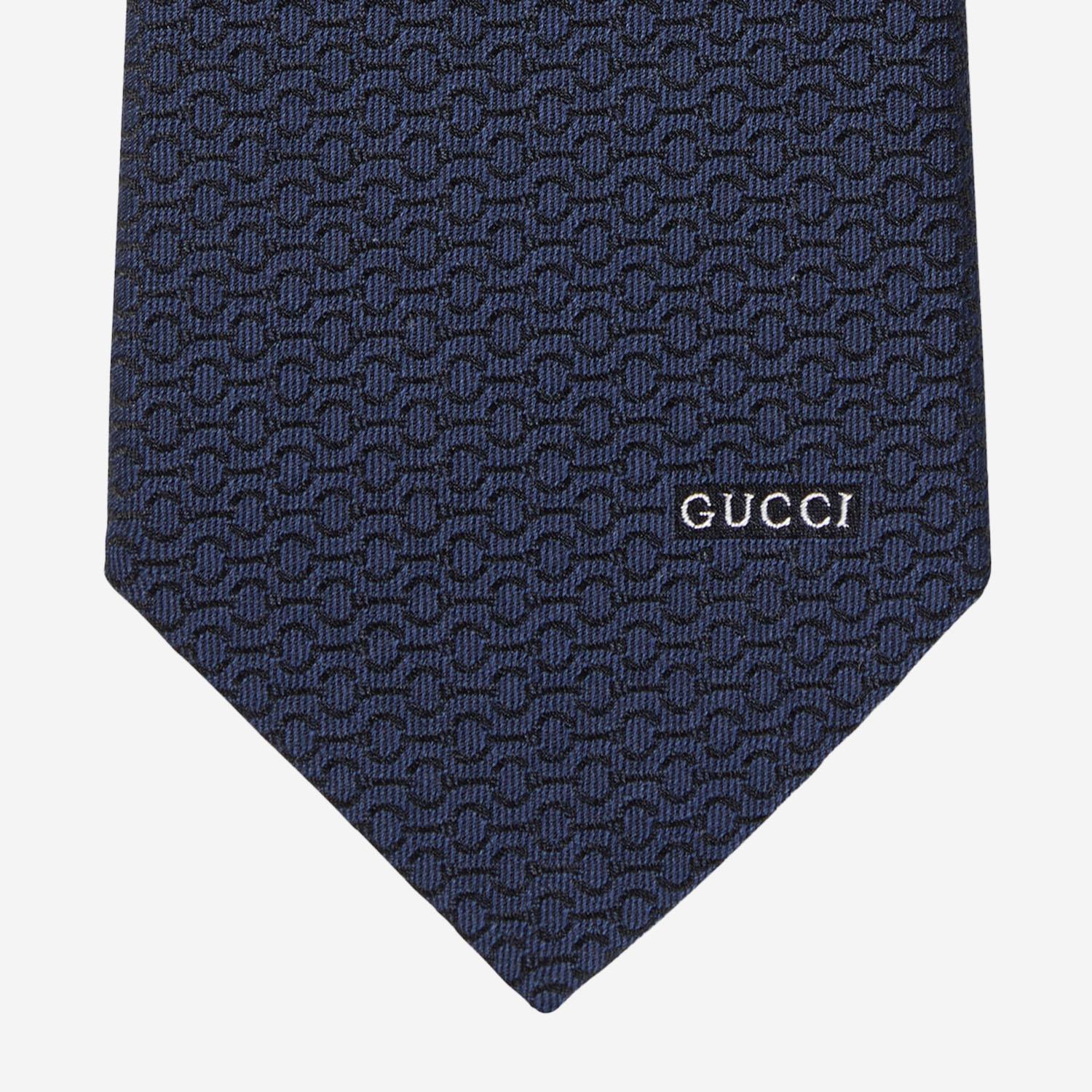 CRAVATTA IN SETA JACQUARD CON MORSETTO GUCCI 853356 4E6484100 GUCCI 
