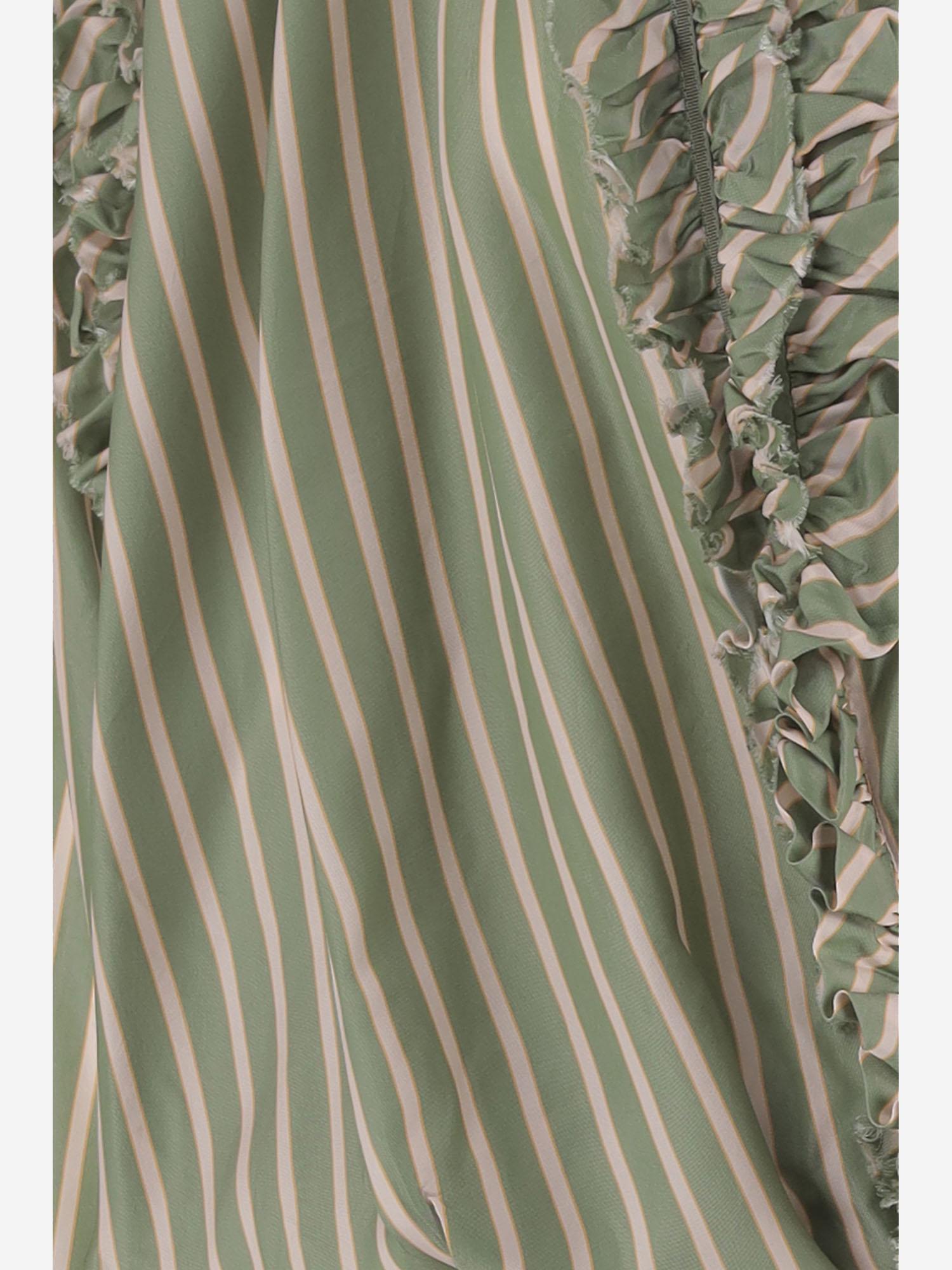 CAMICIA IN CUPRO A RIGHE CON VOLANT 010745 3274604 DRIES VAN NOTEN 