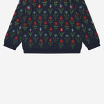 CARDIGAN IN COTONE CON MOTIVO FLOREALE 7526 DARKNAVYFLOWER FUB KIDS 