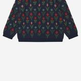 CARDIGAN IN COTONE CON MOTIVO FLOREALE 7526 DARKNAVYFLOWER FUB KIDS 