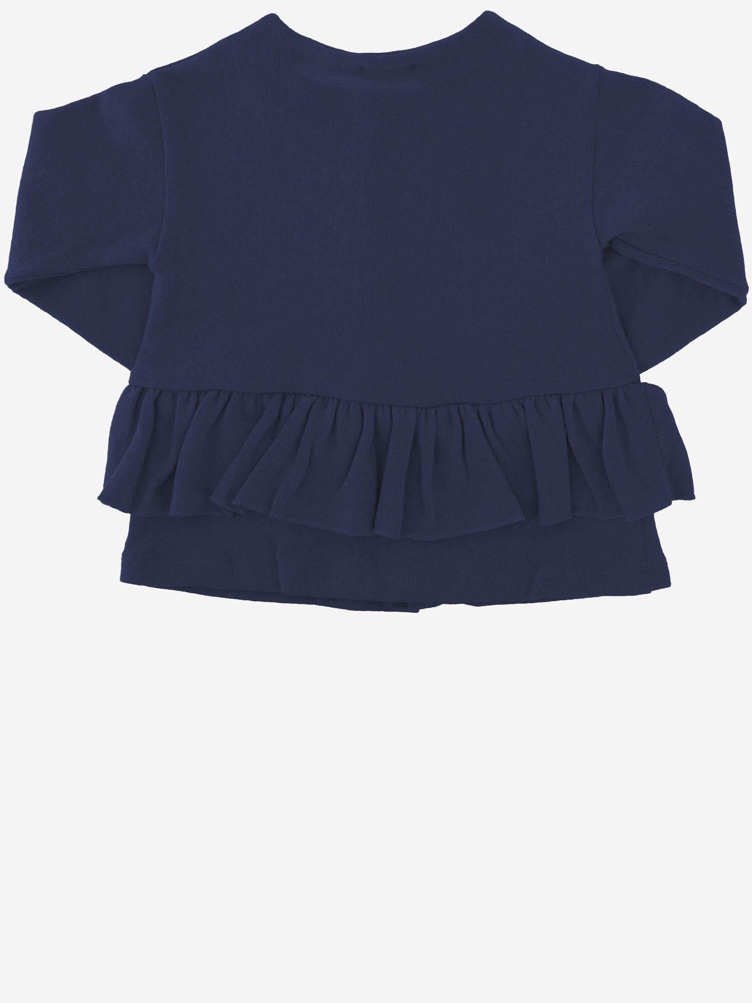 CARDIGAN IN MISTO COTONE STRETCH CON ORLO ARRICCIATO 25W178 DARKBLUE 1+ IN THE FAMILY KIDS 