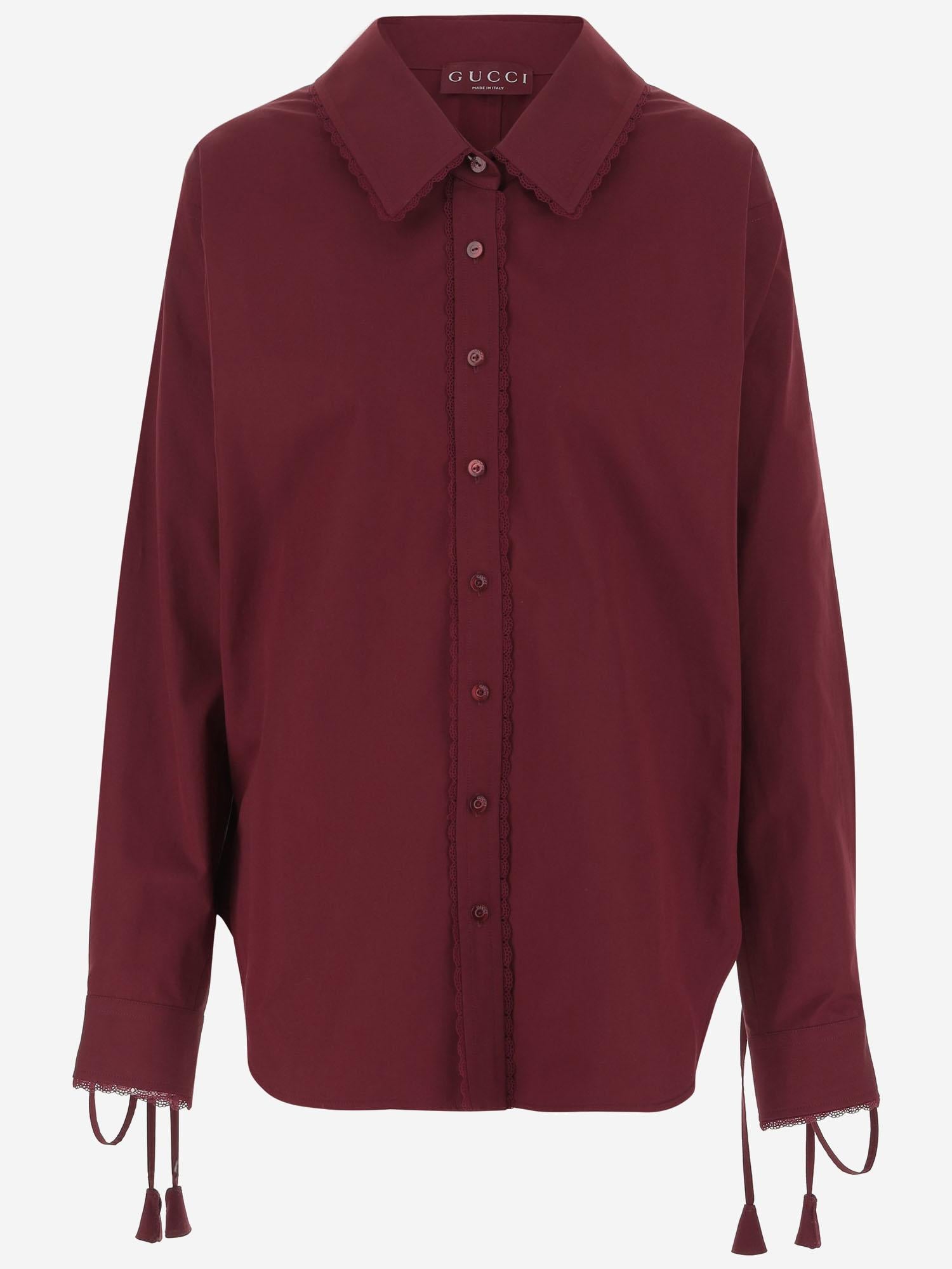 CAMICIA IN POPELINE CON LACCI 830353 Z7ADR6052 GUCCI 
