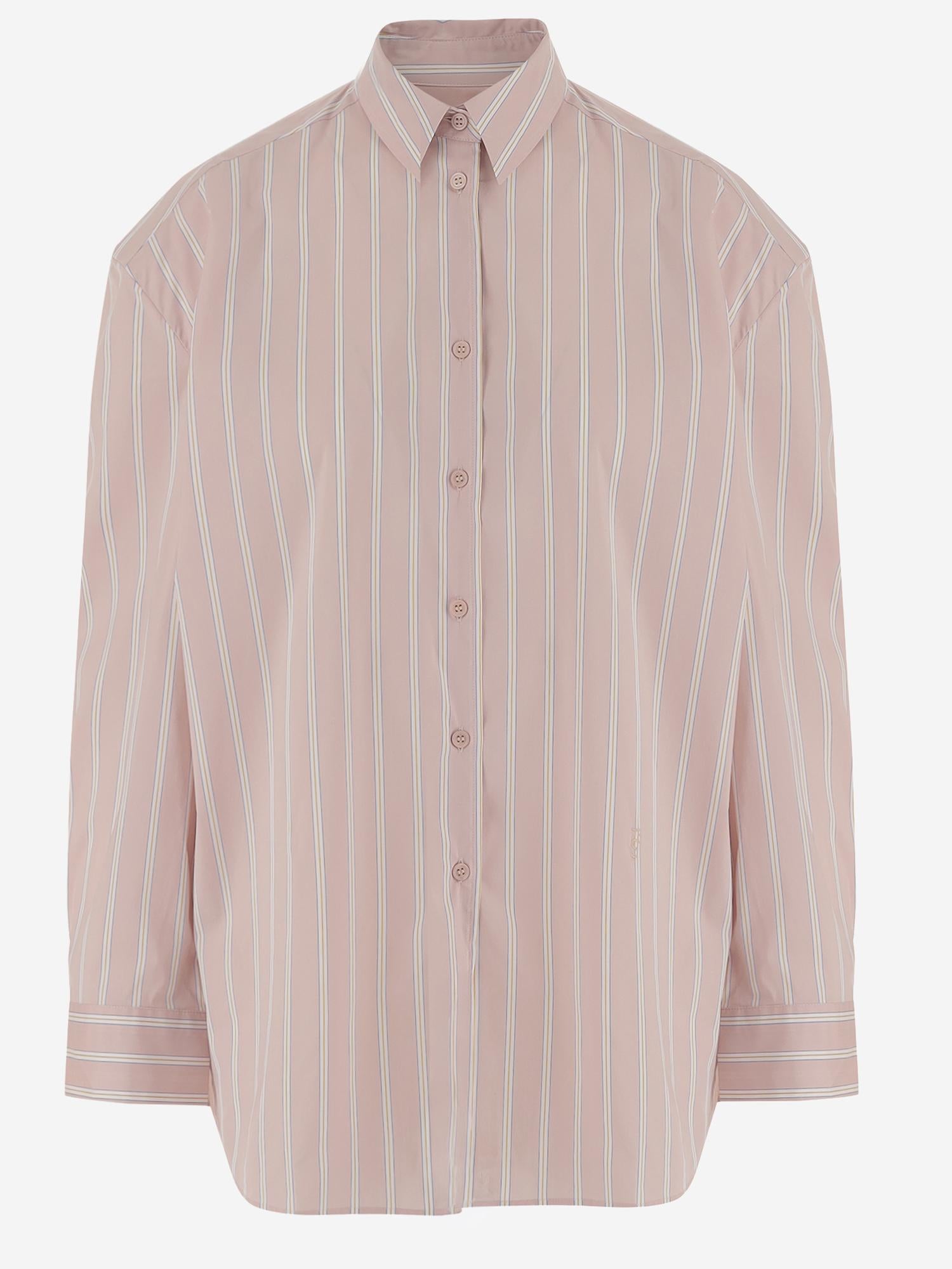CAMICIA IN MISTO VISCOSA STRETCH CON MOTIVO A RIGHE CHFS22087 608 THE FRANKIE SHOP 