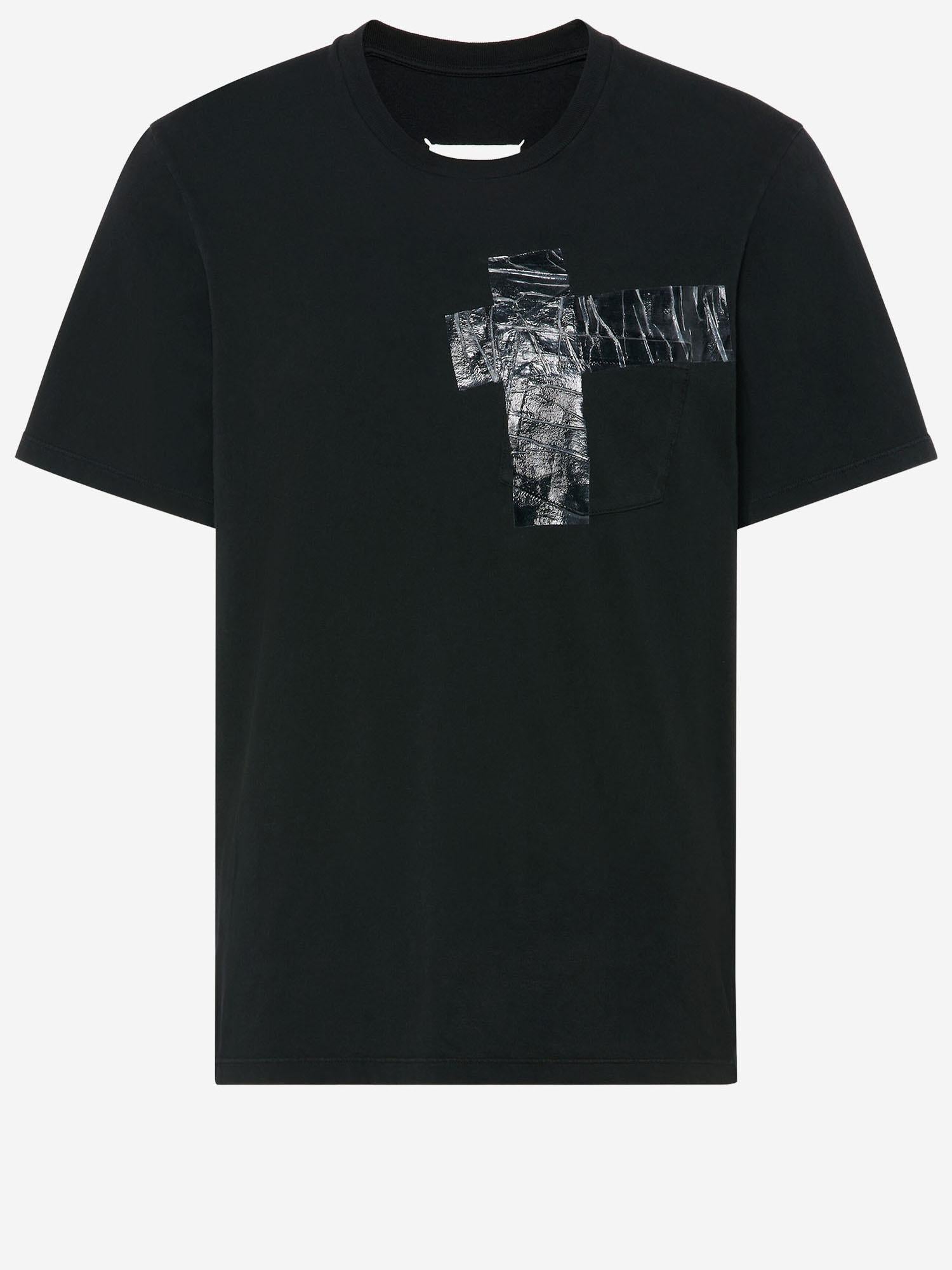 T-SHIRT IN COTONE CON CON NASTRO ADESIVO S67GC0048 S24575860 MAISON MARGIELA 