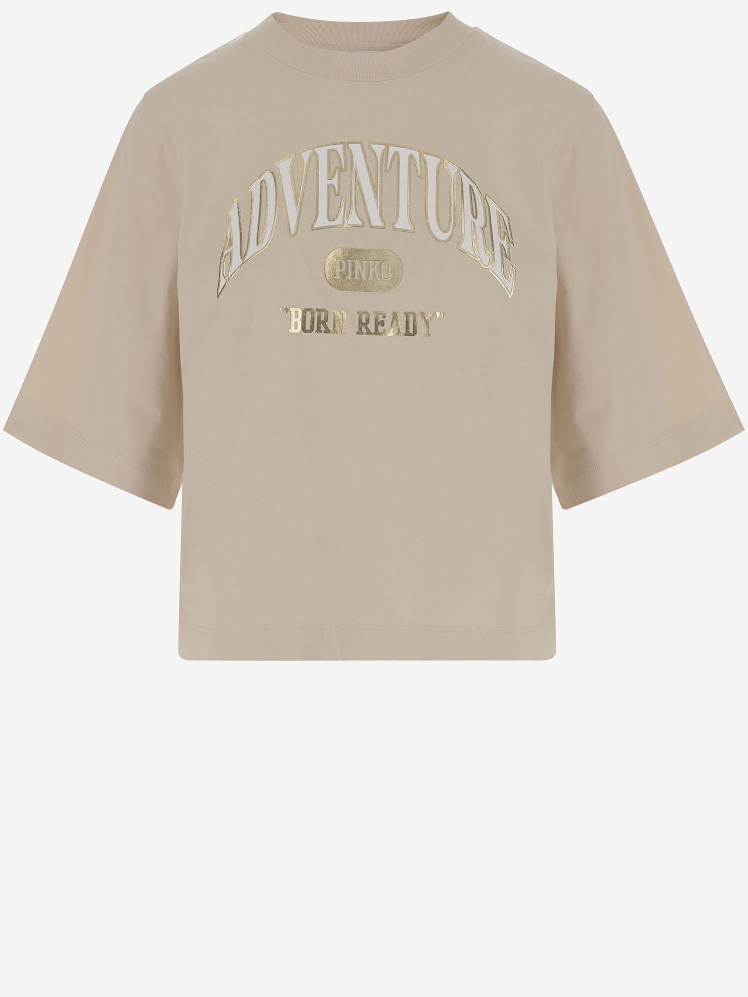 T-SHIRT IN COTONE CON STAMPA LOGO 104604 A2CSC03 PINKO 