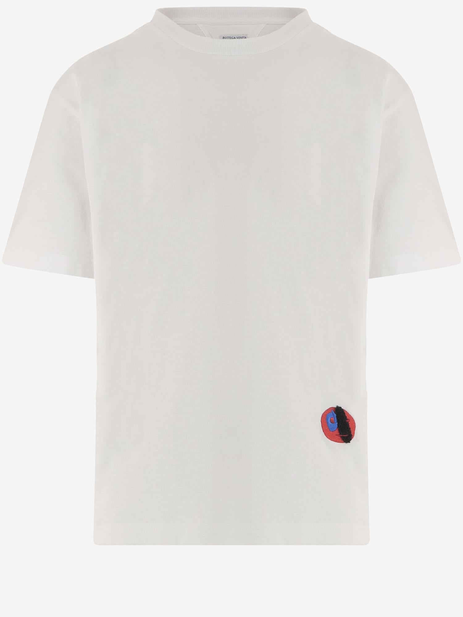 T-SHIRT IN COTON CON RICAMO 864789 V6F409000 BOTTEGA VENETA 