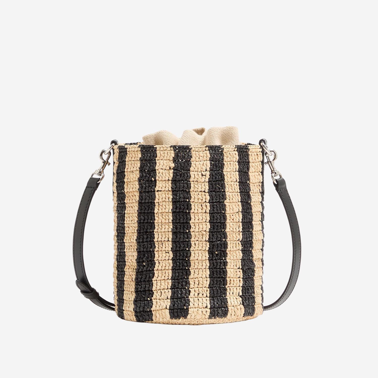 BORSA PICCOLA A SECCHIELLO IN RAFIA A RIGHE 8W2B0T03 IXUC8K VALENTINO GARAVANI 