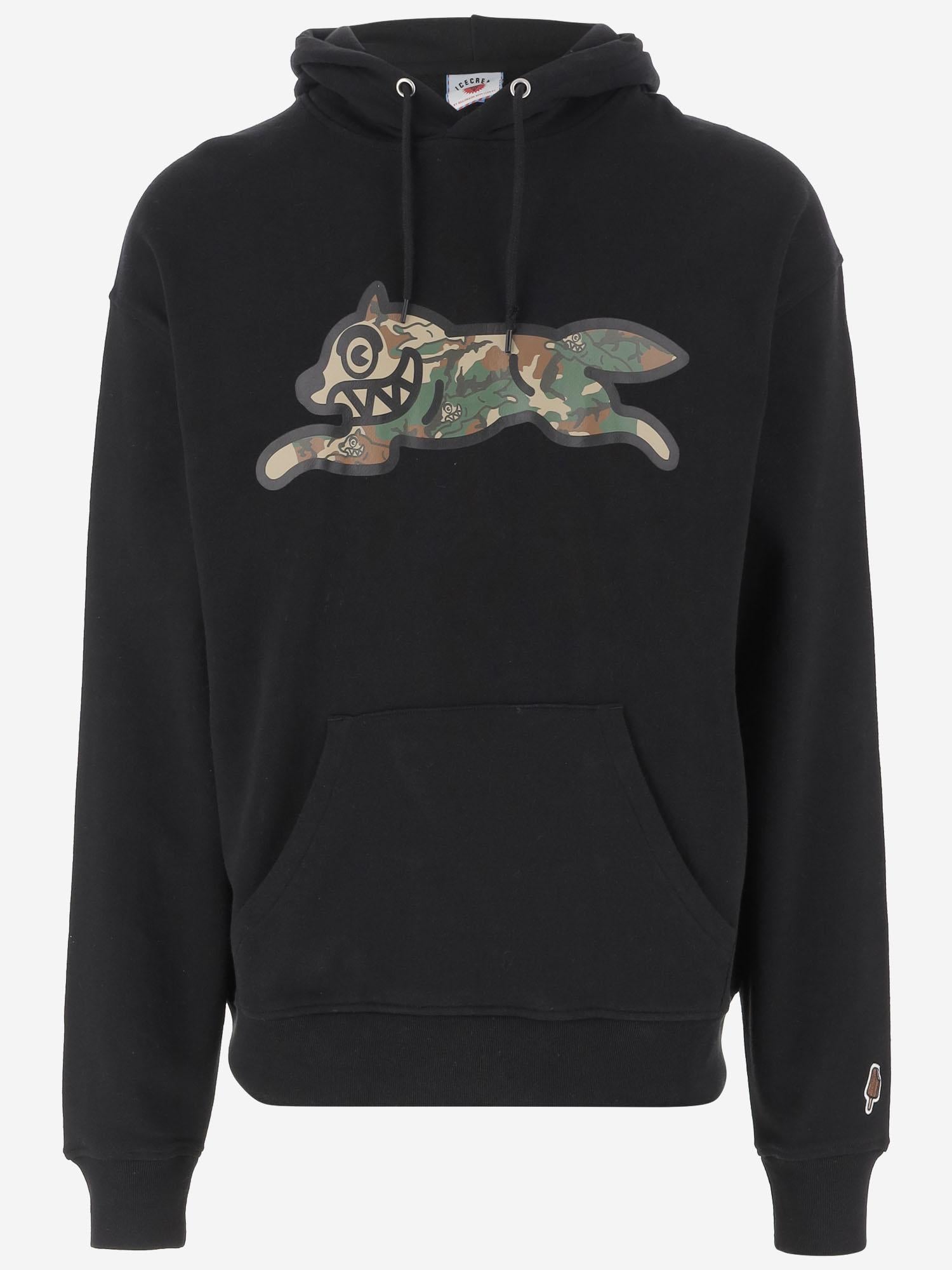 FELPA IN COTONE CON LOGO IC25381 BLACK ICECREAM 