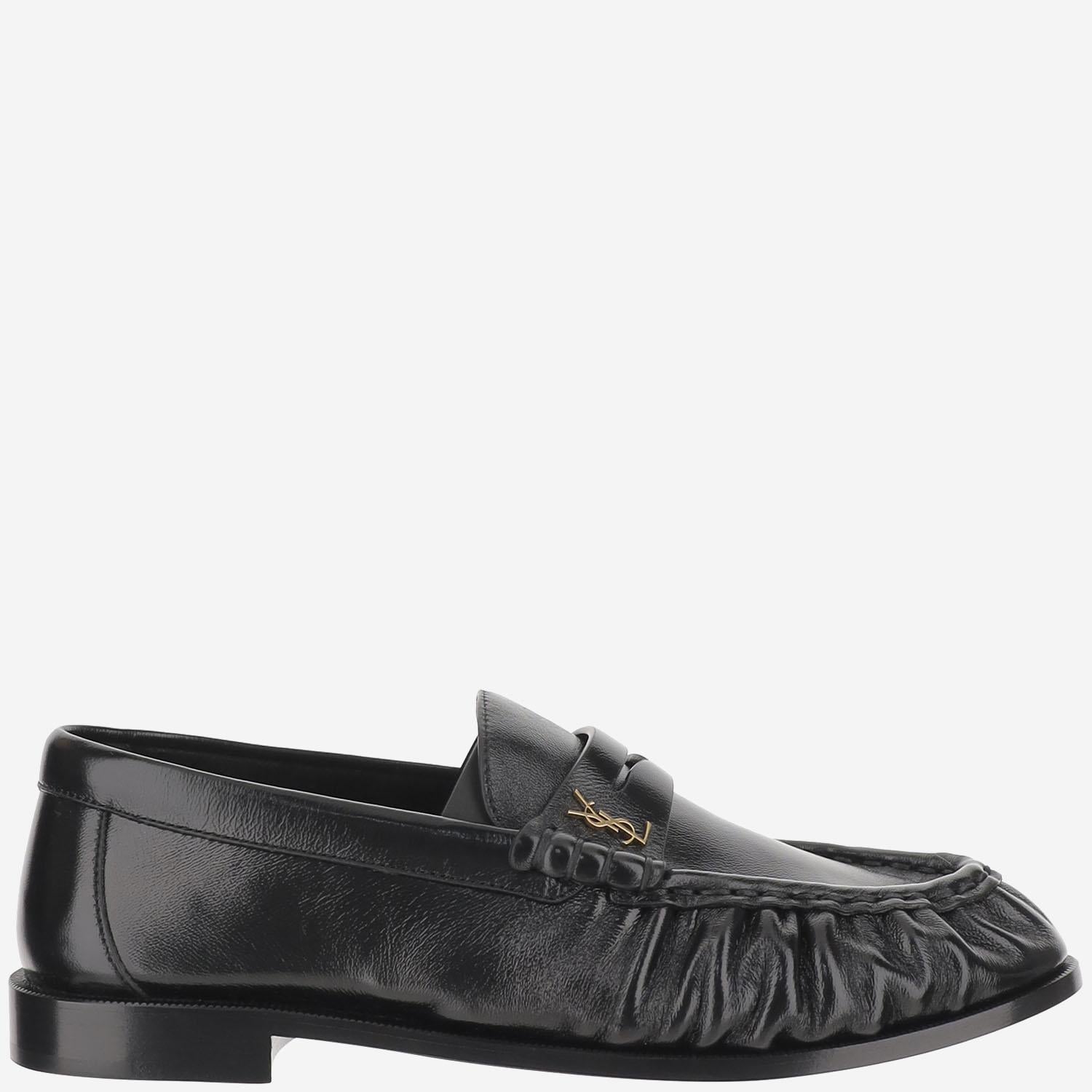 MOCASSINI LE LOAFER IN PELLE LUCIDA 766876 AA00K1000 SAINT LAURENT 