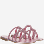 SANDALI IN PELLE CON STRASS TASO ROSA KIMA 