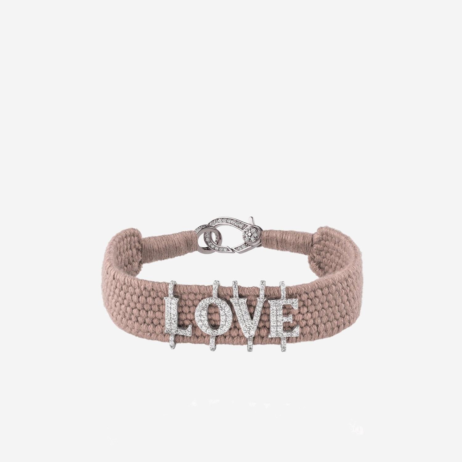 BRACCIALE ALPHA LOVE CON DIAMANTI ALPHA LOVE NUDE SILVIA BINI GIOIELLI 