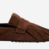 Mocassini ballerina in suede con frange decorative 176837 200 TORY BURCH 