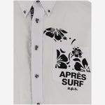 CAMICIA IN MISTO COTONE CON STAMPA LOGO JORDAN WHITE APRES SURF 