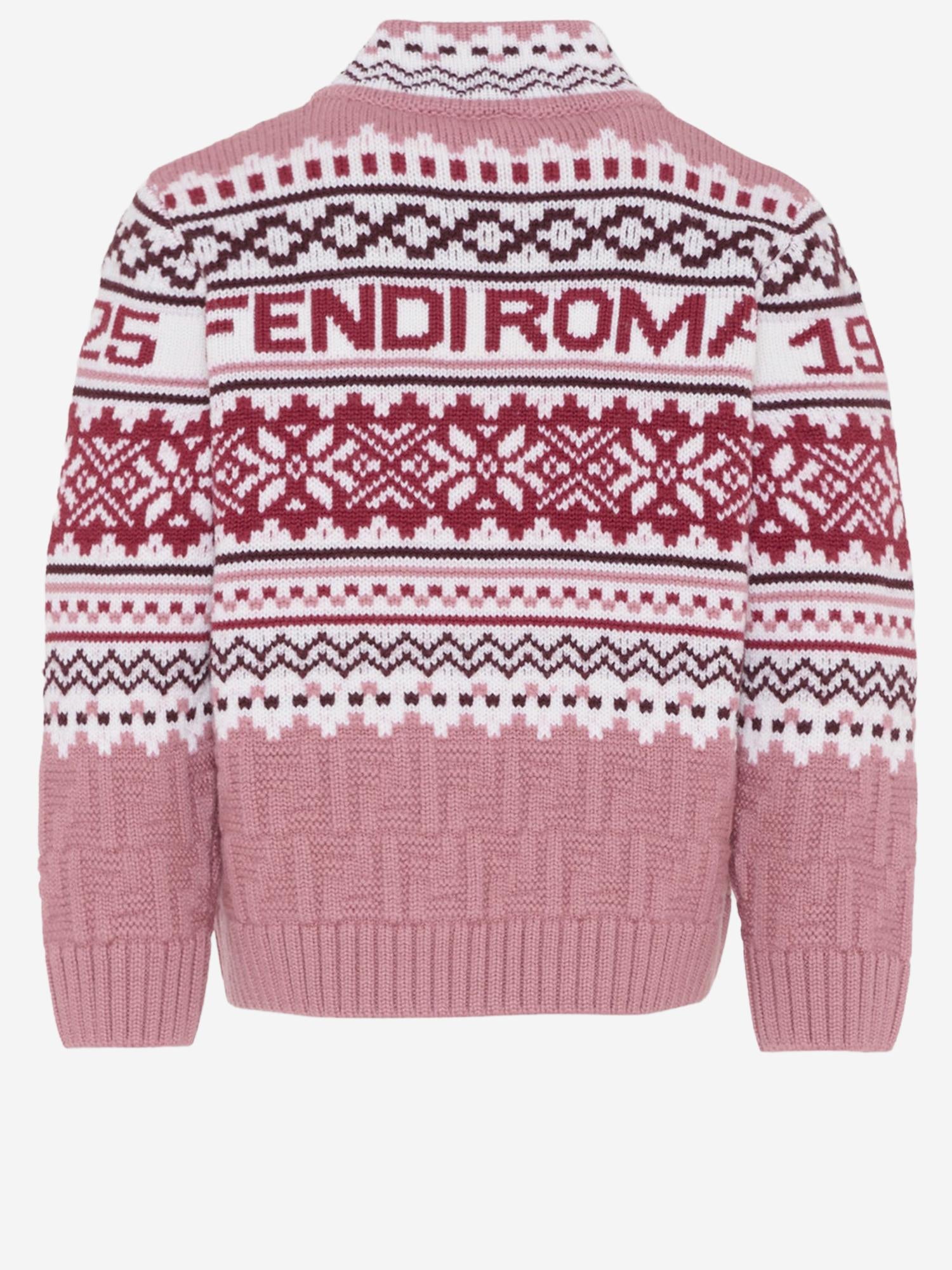 MAGLIONE IN LANA CON LOGO E MOTVIO GEOMETRICO JFG235 AYMSF1T6P FENDI KIDS 