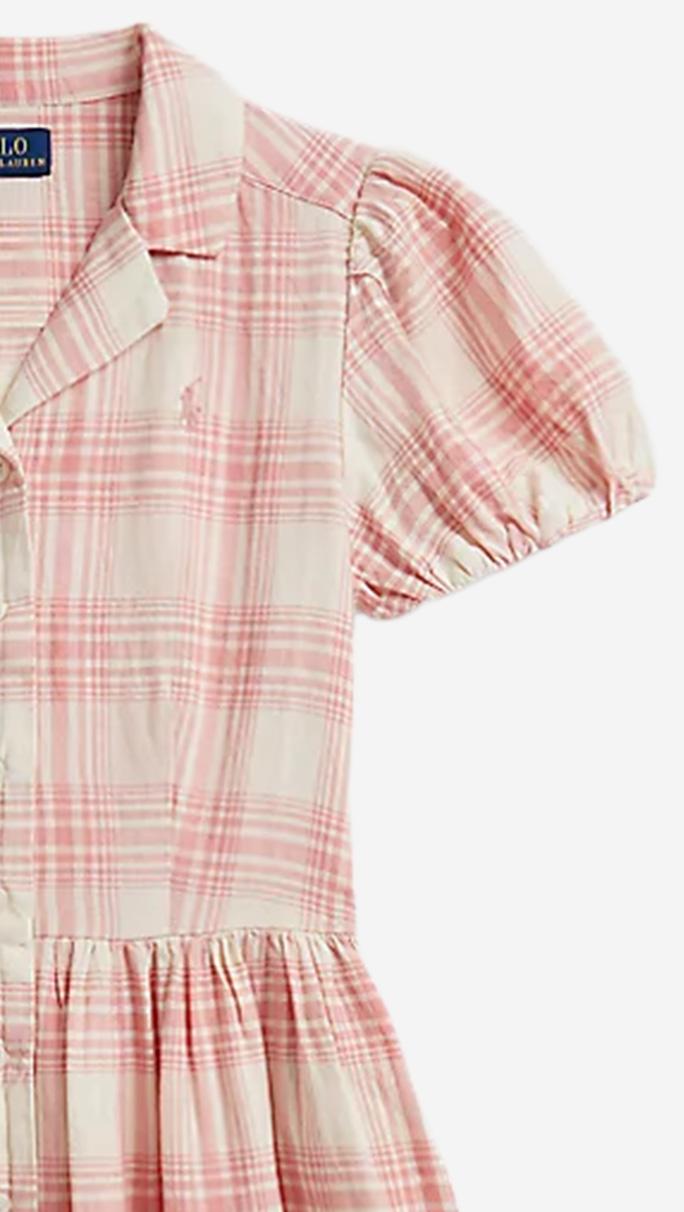 ABITO IN LINO E COTONE A QUADRI 313A11980 001 POLO RALPH LAUREN KIDS 