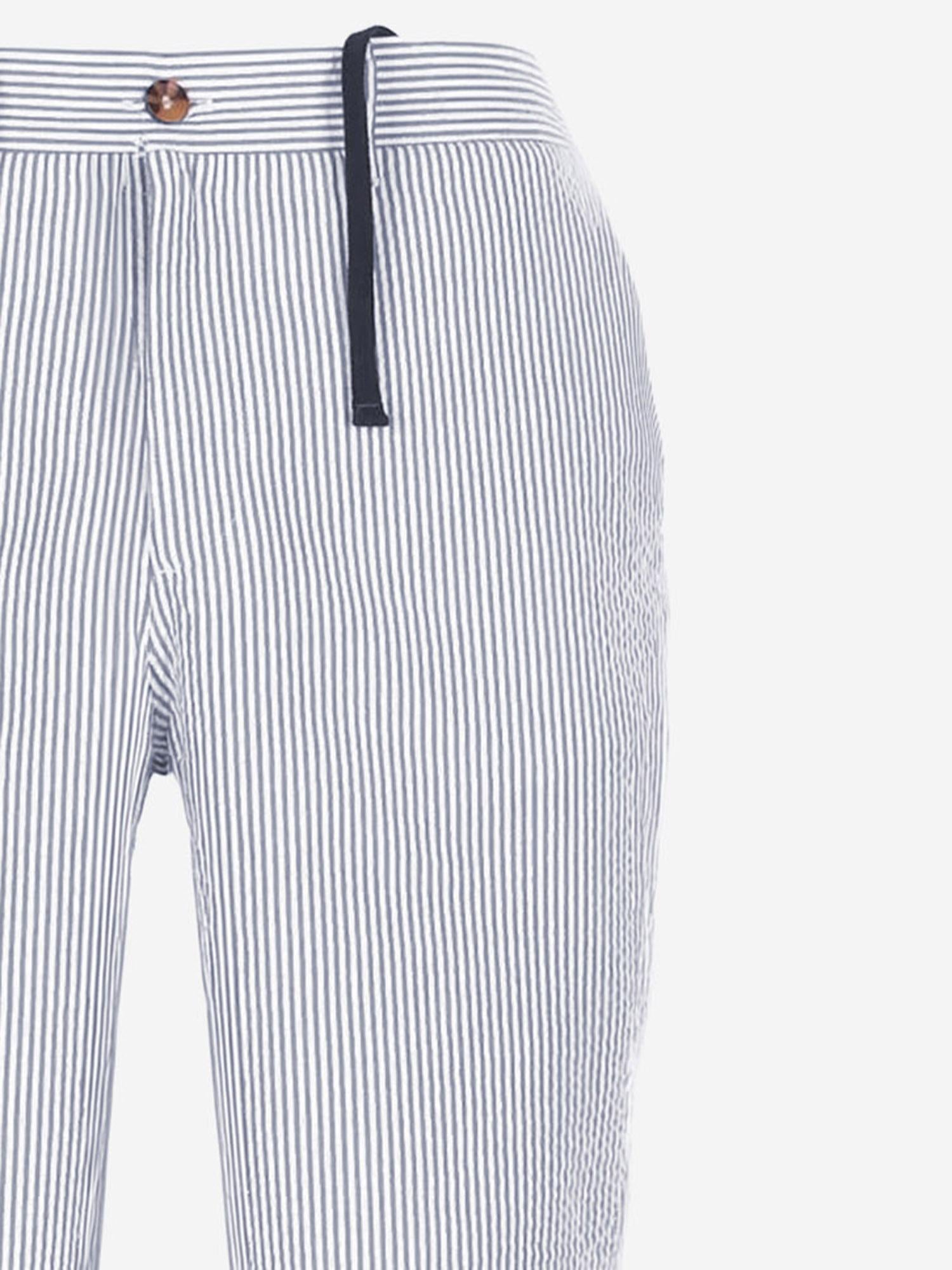 PANTALONI CORTI IN COTONE A RIGHE ISC0001 03931L MC2 SAINT BARTH 