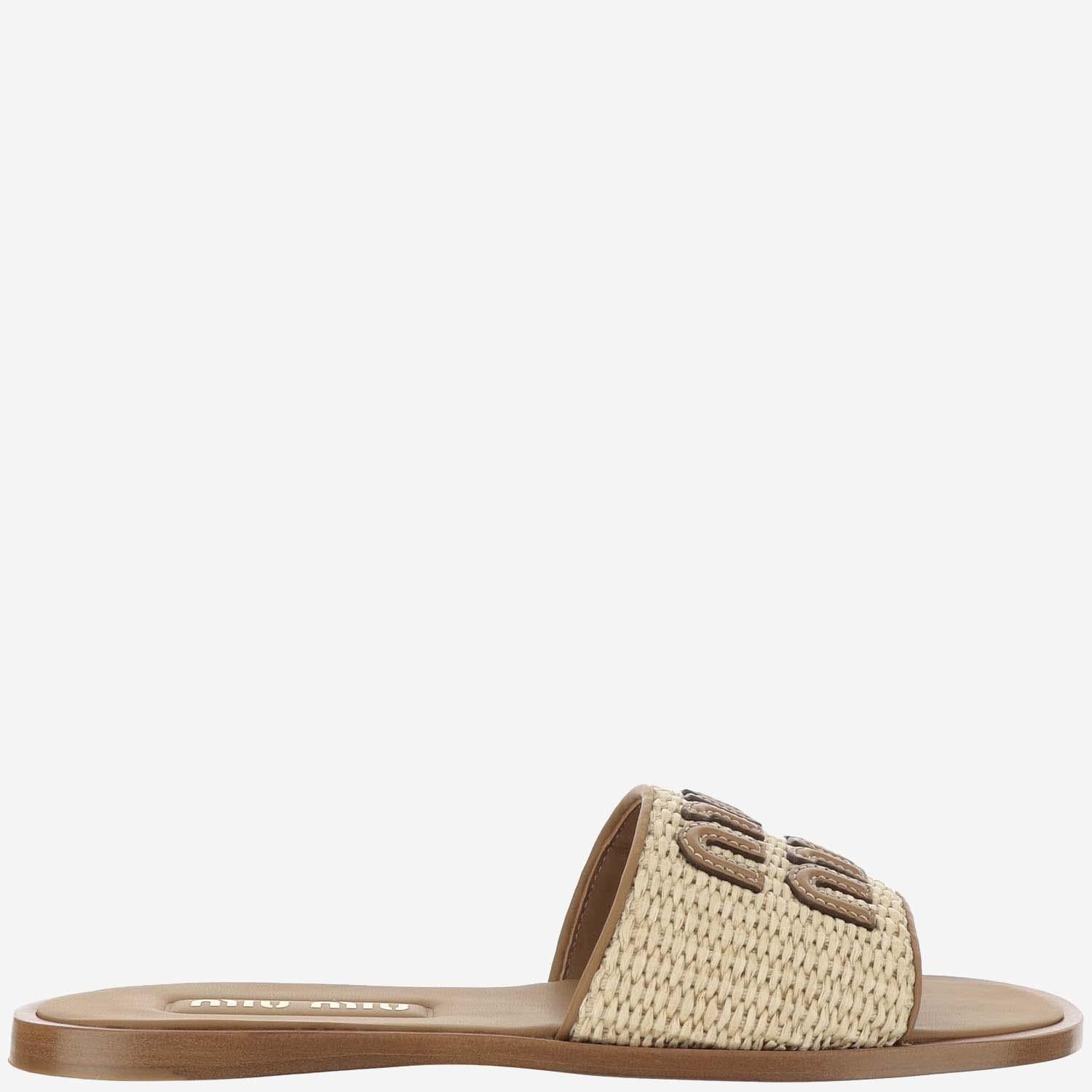 SLIDES IN RAFIA CON LOGO 5XX644 3LOMF0018 MIU MIU 