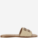 SLIDES IN RAFIA CON LOGO 5XX644 3LOMF0018 MIU MIU 