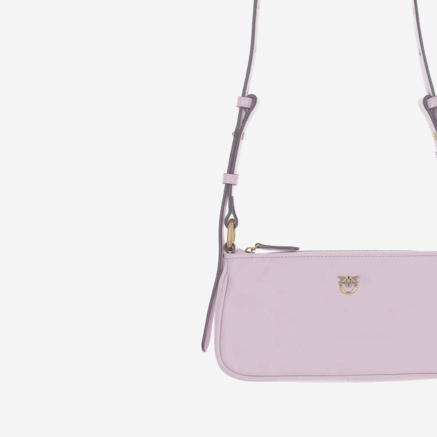 BORSA MINI HALF MOON BAGUETTE IN PELLE CON LOGO 105069 A0QOP26Q PINKO 