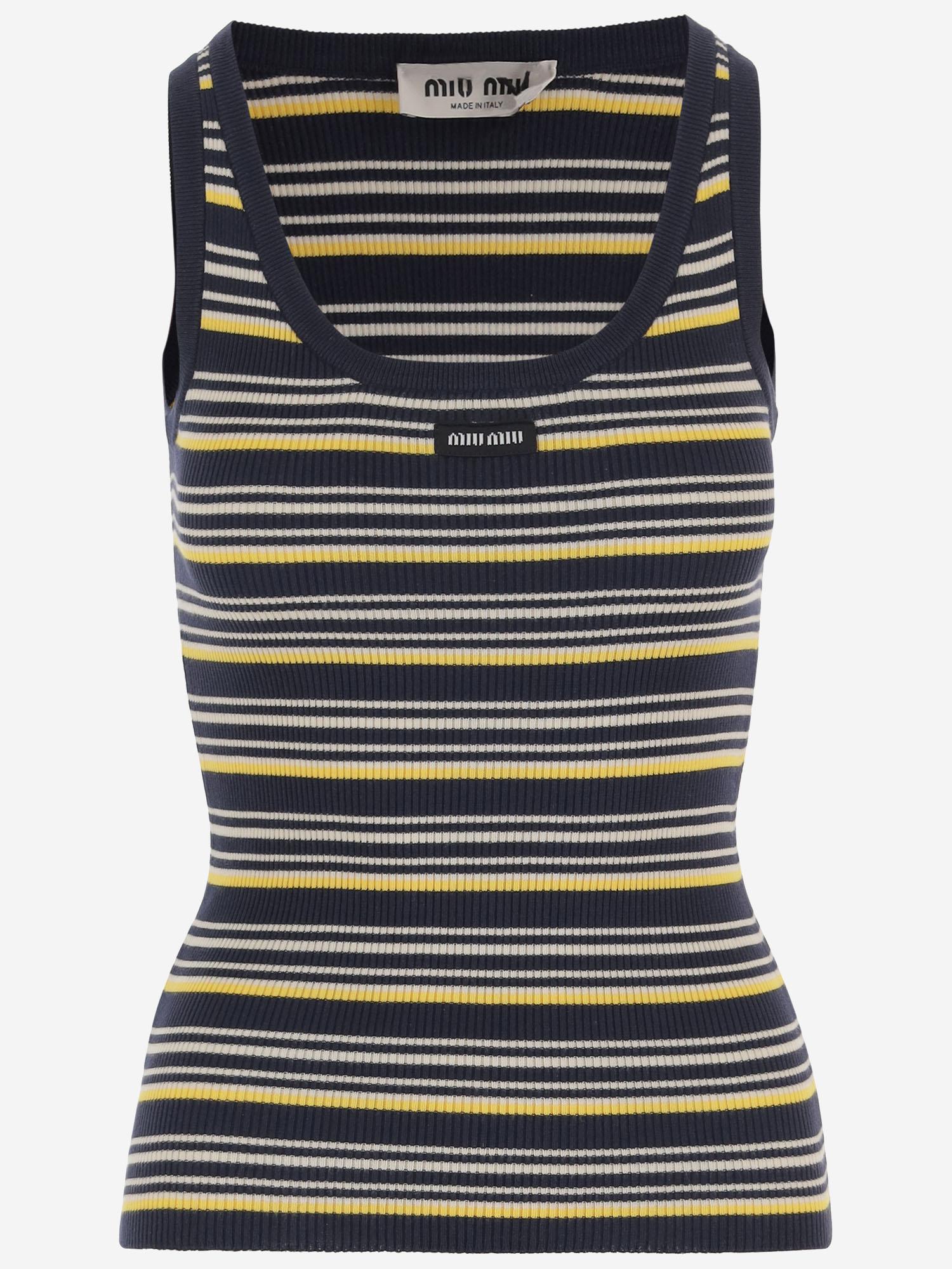 CANOTTA IN COTONE CON LOGO<BR/> MMV341 1848F0008 MIU MIU 