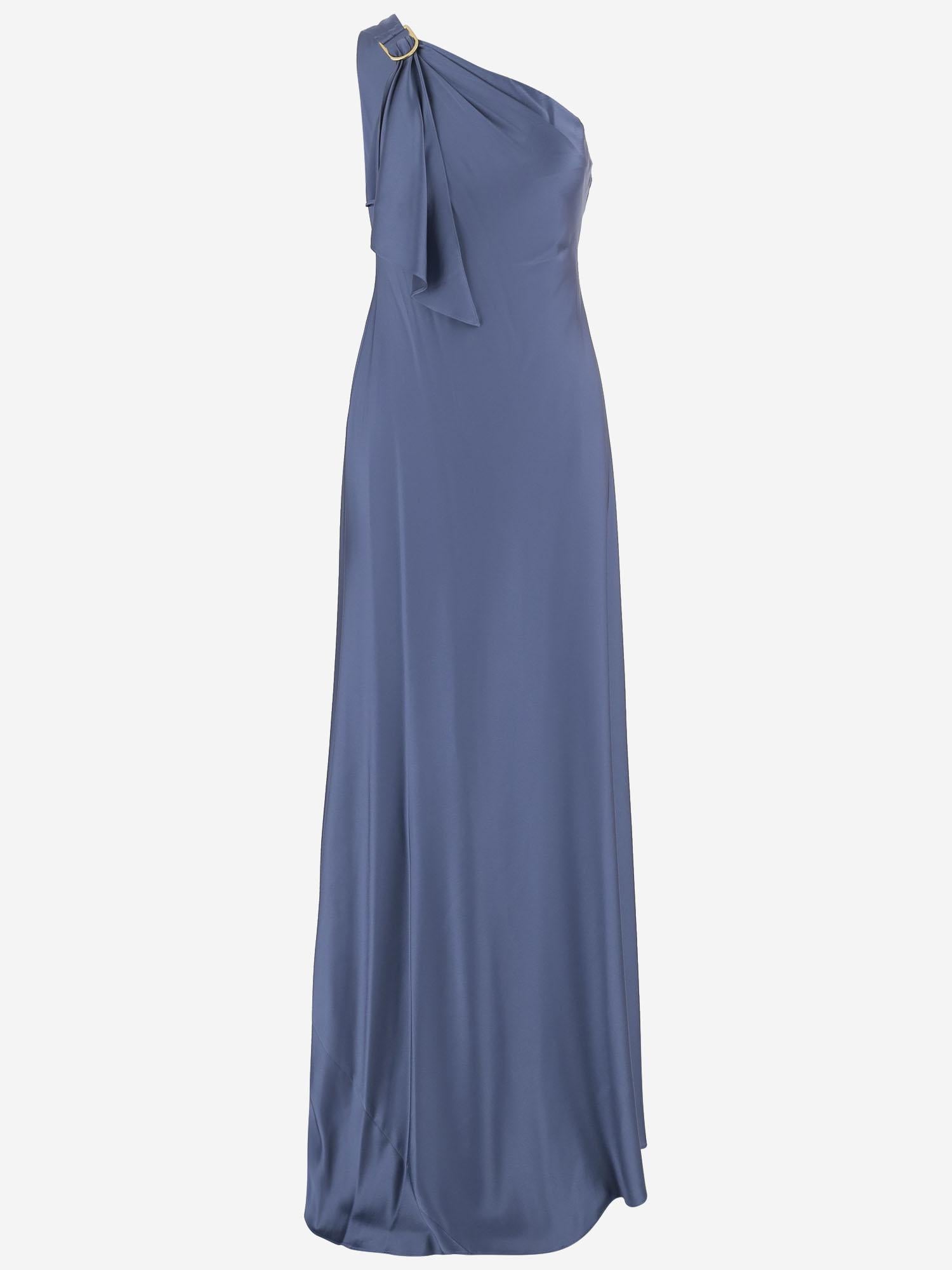 ABITO MONOSPALLA IN CHARMEUSE DI RASO 909454 012CARSONBLUE LAUREN RALPH LAUREN 