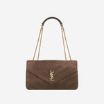 BORSA LOULOU MEDIA IN MATELASSÉ SUEDE 801439 AAEY62358 SAINT LAURENT 