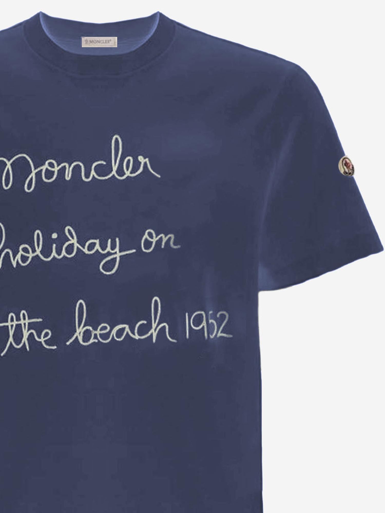 T-SHIRT IN COTONE CON LOGO RICAMATO 8C00053 89B8U78E MONCLER 
