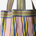 BORSA SHOPPING CON MOTIVO A RIGHE AU820993 06YELLOW/BLUE/PURPLE EJA 