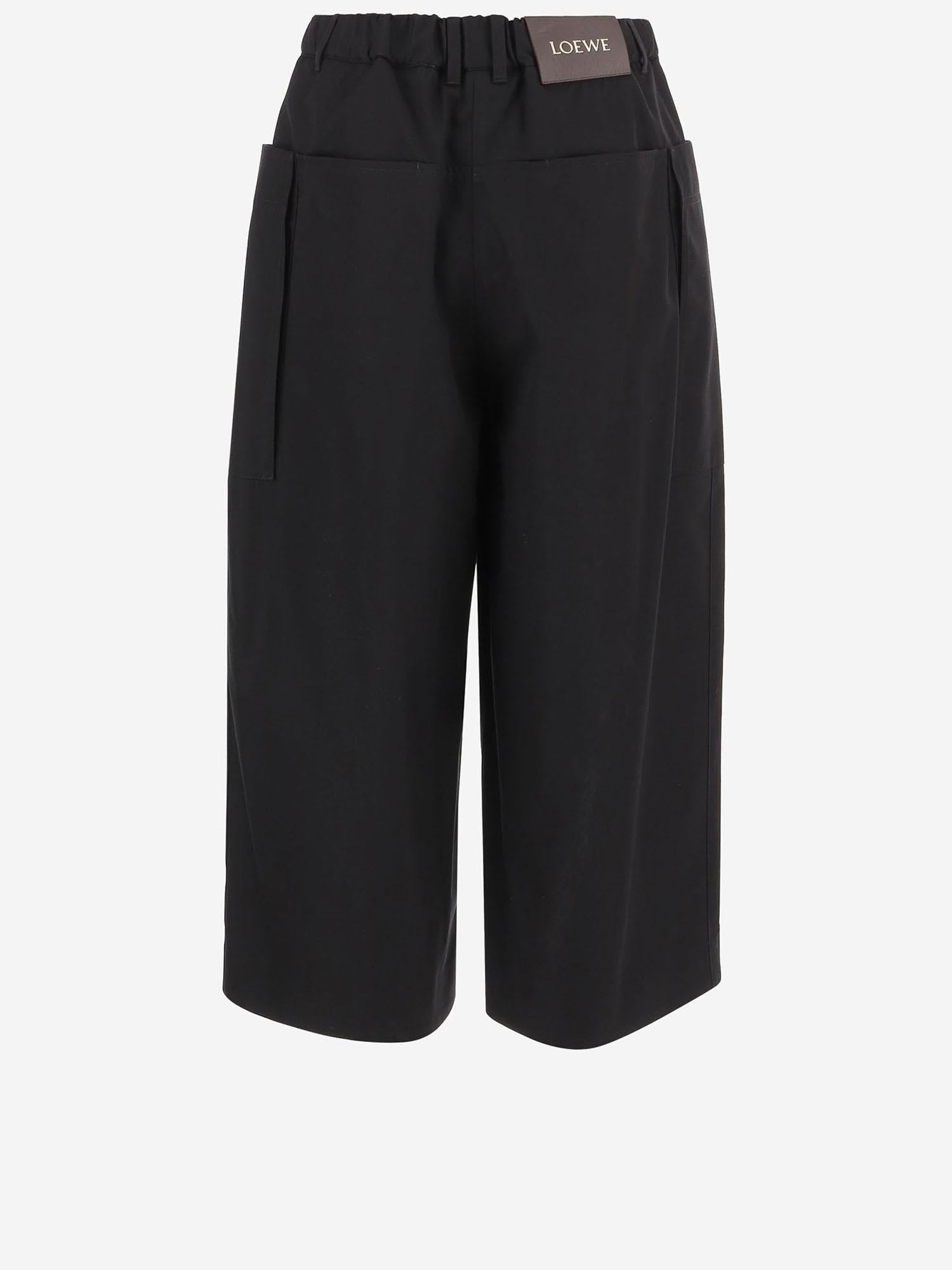 PANTALONI CROPPED IN COTONE E SETA S359Y04XHW 1100 LOEWE 
