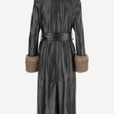 CAPPOTTO ESTELLA IN PELLE SINTETICA CON DETTAGLI IN PELLICCIA 66554 802489985 STAND STUDIO 