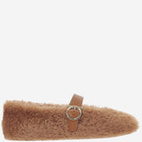 Ballerine ornamento Gancini in shearling 01K586 003CEDARBISCOTTO SALVATORE FERRAGAMO 