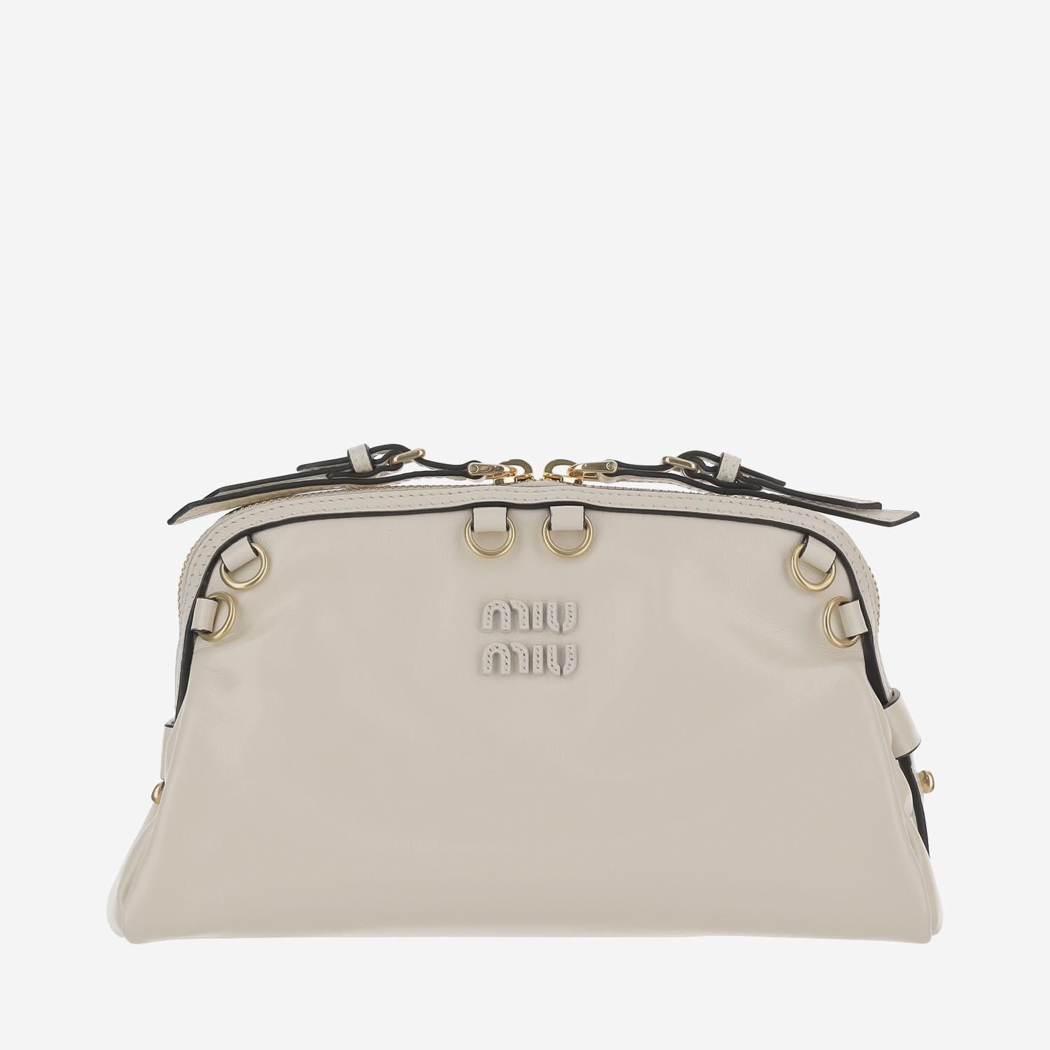 POCHETTE IN PELLE CON LOGO 5BF131 2IEOF0009 MIU MIU 