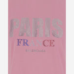 T-SHIRT PARIS STRASS IN COTONE 809122 TRVL59568 BALENCIAGA 