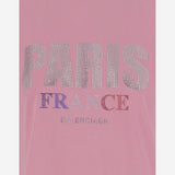 T-SHIRT PARIS STRASS IN COTONE 809122 TRVL59568 BALENCIAGA 