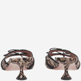 Sandali Eleonora in seta ELEONORASLIPPER 45LEOPARDBLACK AMINA MUADDI 