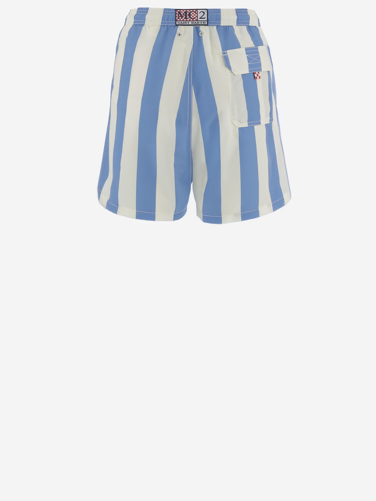 SHORTS DA BAGNO IN NYLON CON MOTIVO A RIGHE SYR0001 01210L MC2 SAINT BARTH 