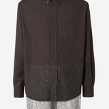 CAMICIA IN LANA GESSATA E PIZZO FS1332 AVK1F0DHP FENDI 