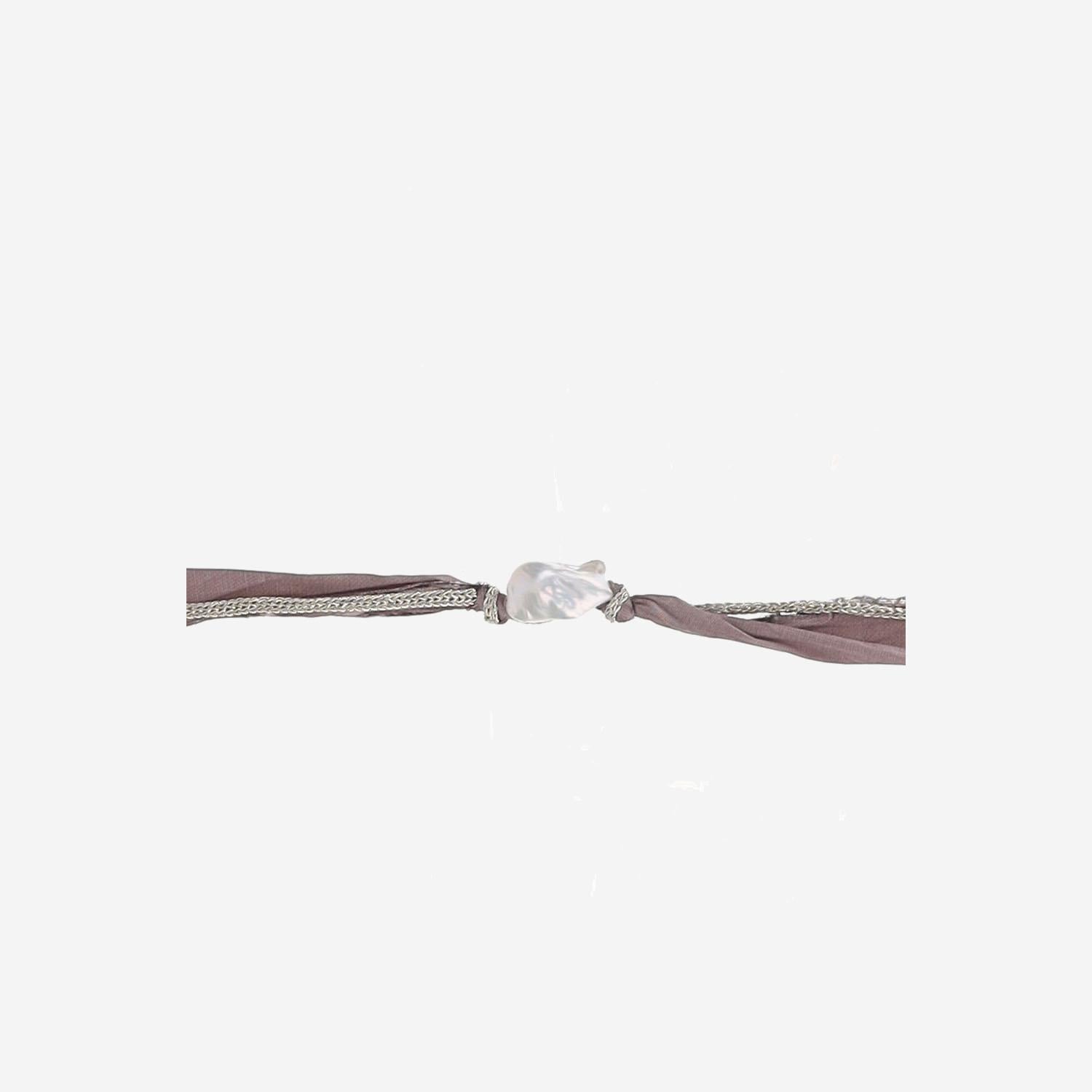 BRACCIALE in seta CON PERLA MSETABRACCIALI  MELA 