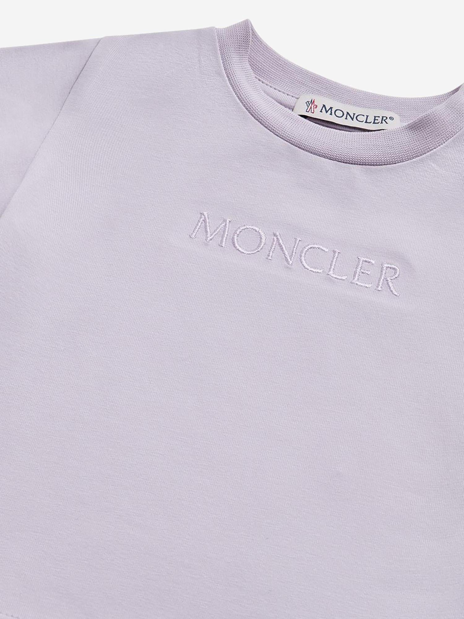 T-SHIRT CON LOGO RICAMATO IN COTONE 8C0001089AUM 509 MONCLER ENFANTS 