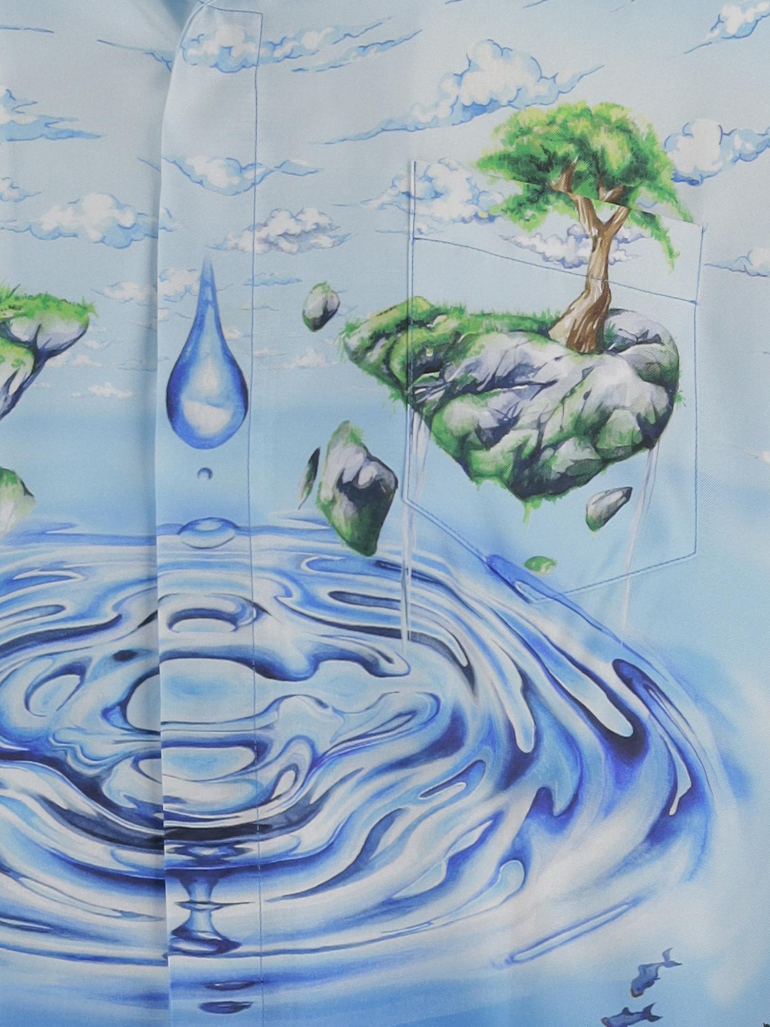 CAMICIA IN SETA CON STAMPA GRAFICA MSP26SH006 01 CASABLANCA 