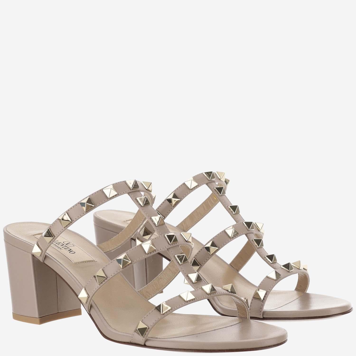 SANDALO SLIDER ROCKSTUD IN VITELLO 60MM 8W0S0C47 VODP45 VALENTINO GARAVANI 