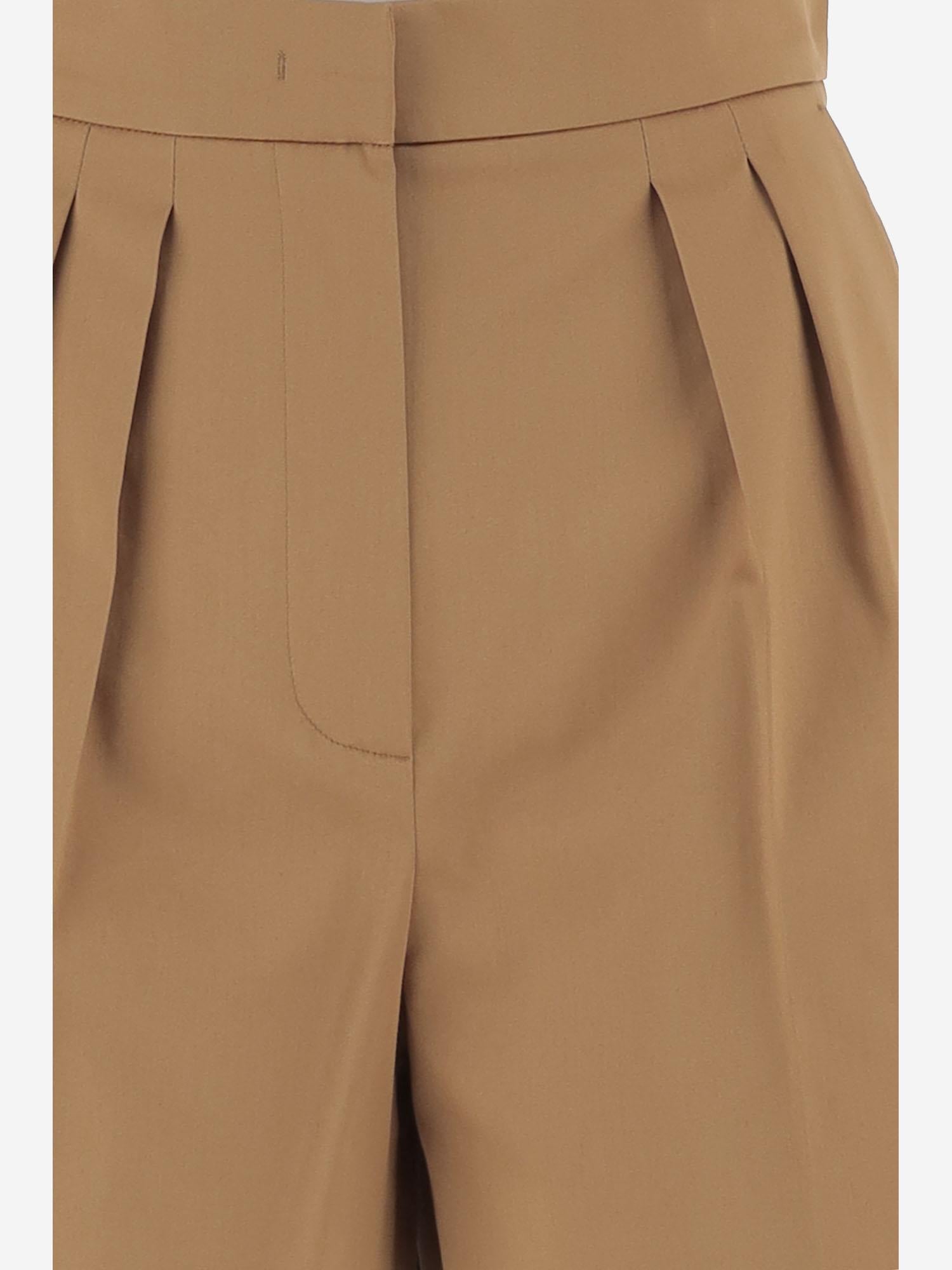 PANTALONI CORTI IN RASO DI COTONE STRETCH MXMTABACCO 006 MAX MARA 