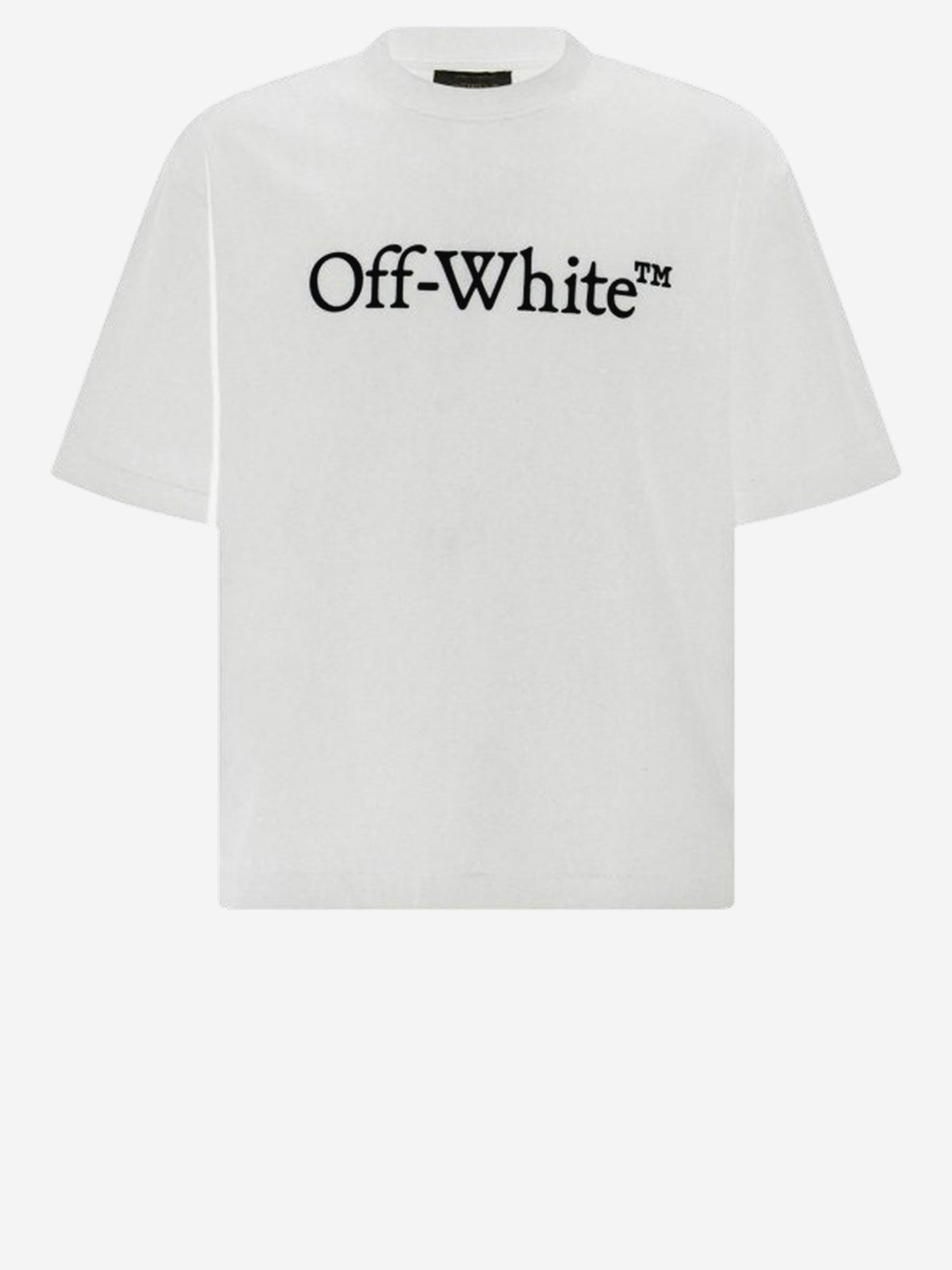 T-SHIRT IN COTONE CON LOGO OMAA120C99JER008 0110 OFF-WHITE 