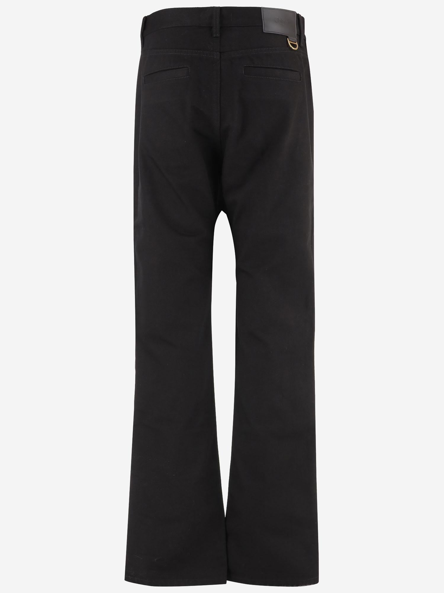 PANTALONI IN COTONE CON ZIP FRONTALE CH25WDP72150 001 CHLOE 