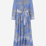 ABITO IN COTONE CON MOTIVO floreale NEWTOILE 03BLUEGREY PEPS CANNES 